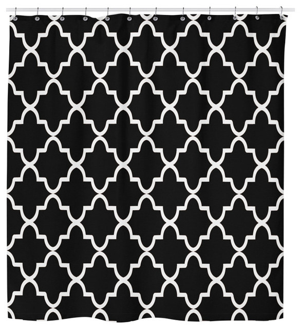 Neutral Black And White Geometric Pattern Shower Curtain Neutral Black And White Geometric Pattern Shower Curtain