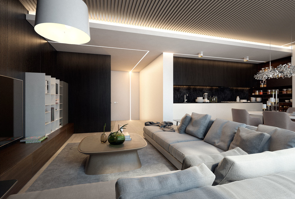 Интерьер кухни-гостиной