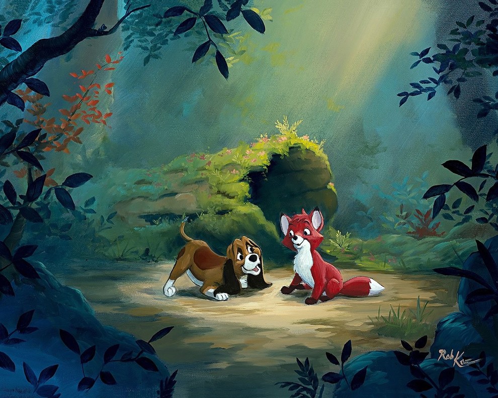 Disney Fine Art, New Found Friend In The Forest, Rob Kaz, Rolled