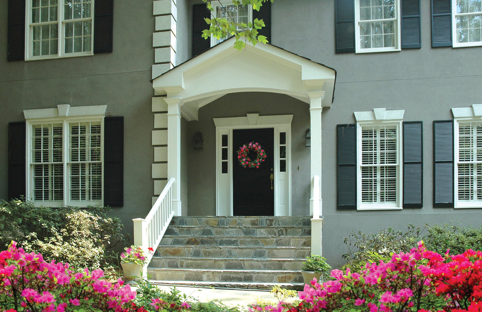 Gable Roof Porticos Traditional Porch Atlanta by Front