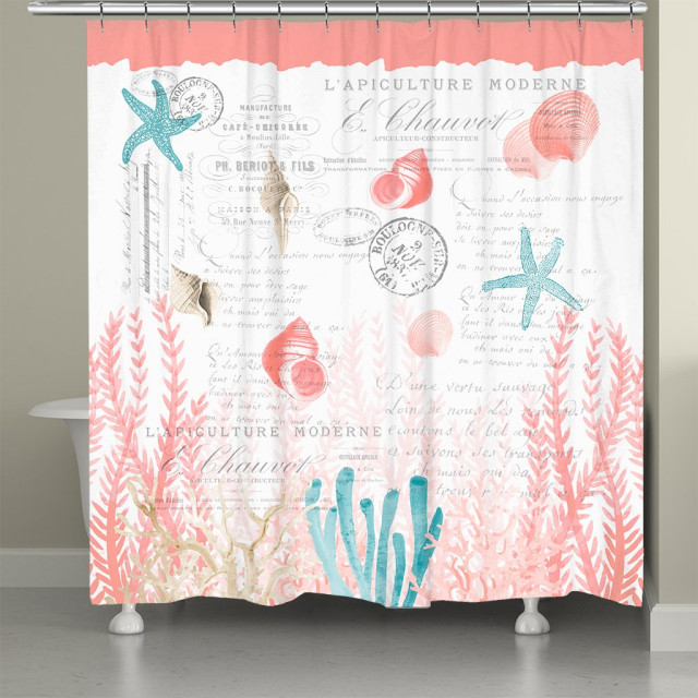 Coral Cove Shower Curtain Beach Style Shower Curtains By Laural Home Houzz