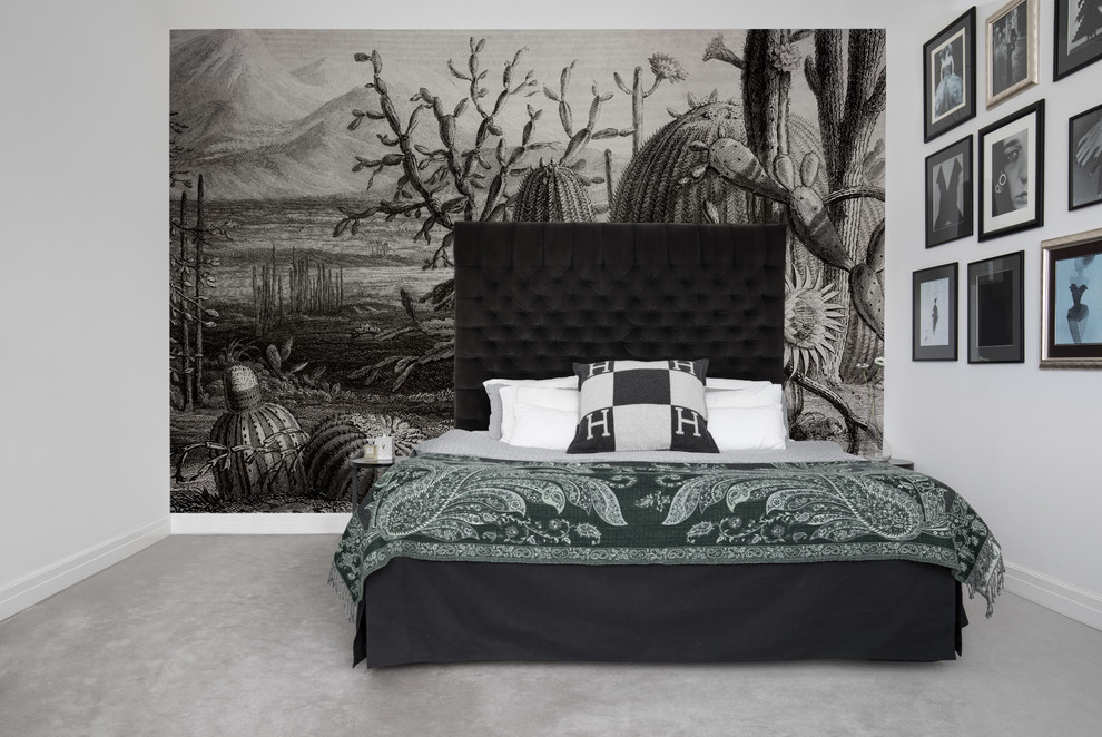 Idee per una camera da letto con pareti grigie