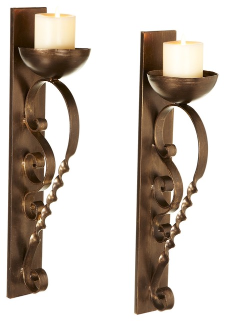 Antique-Style Gold Twisted Pillar Wall Sconces, Set of 2 - Contemporary - Wall Sconces - by ...