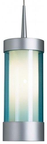 Silva LED Pendant Light w Turquoise Translucent Glass (Bronze No Canopy)
