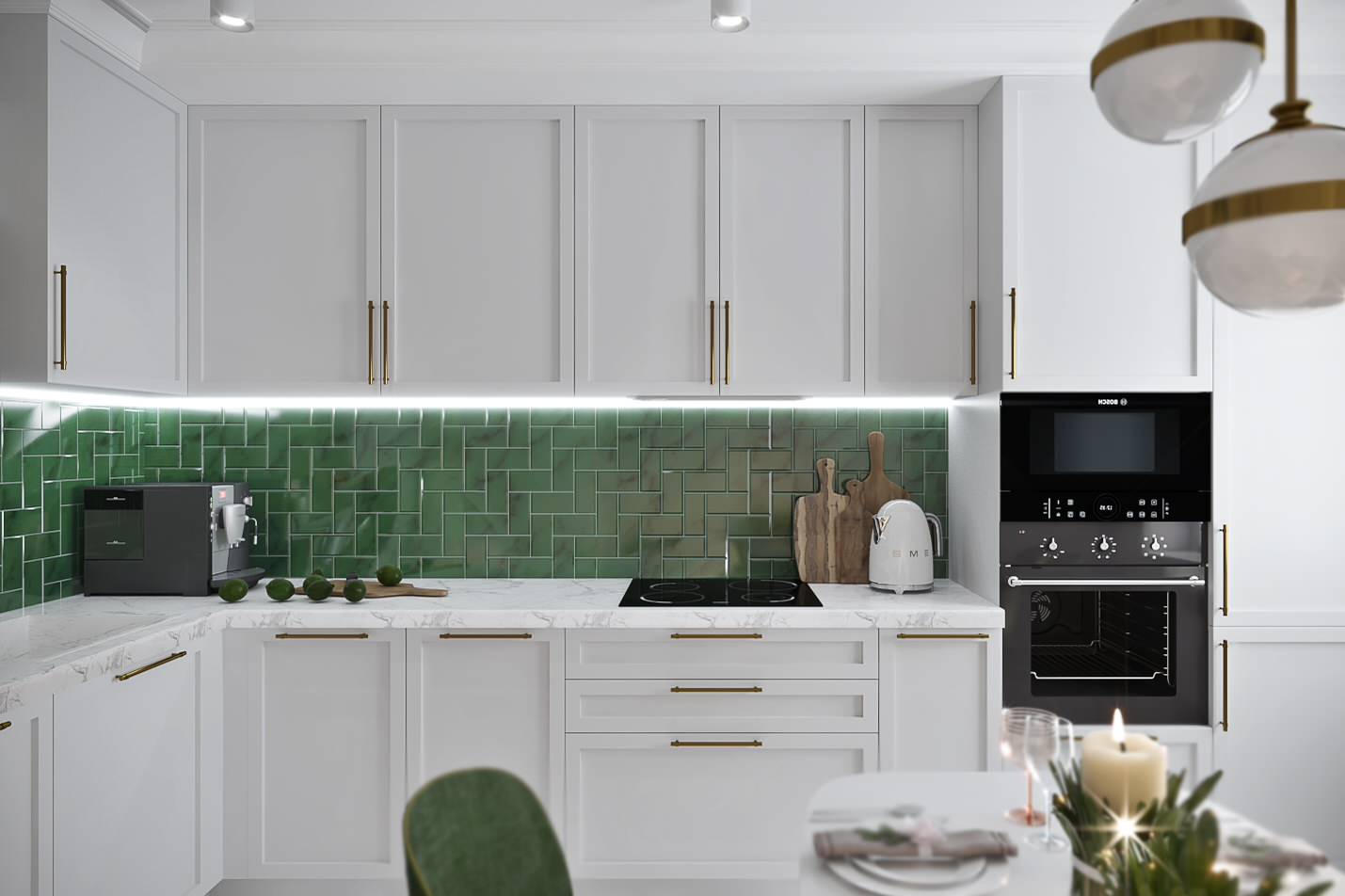 Кухня "Золото и изумруд"