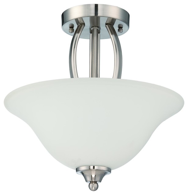 Jeremiah Northlake Satin Nickel Contemporary Semi Flush With 2