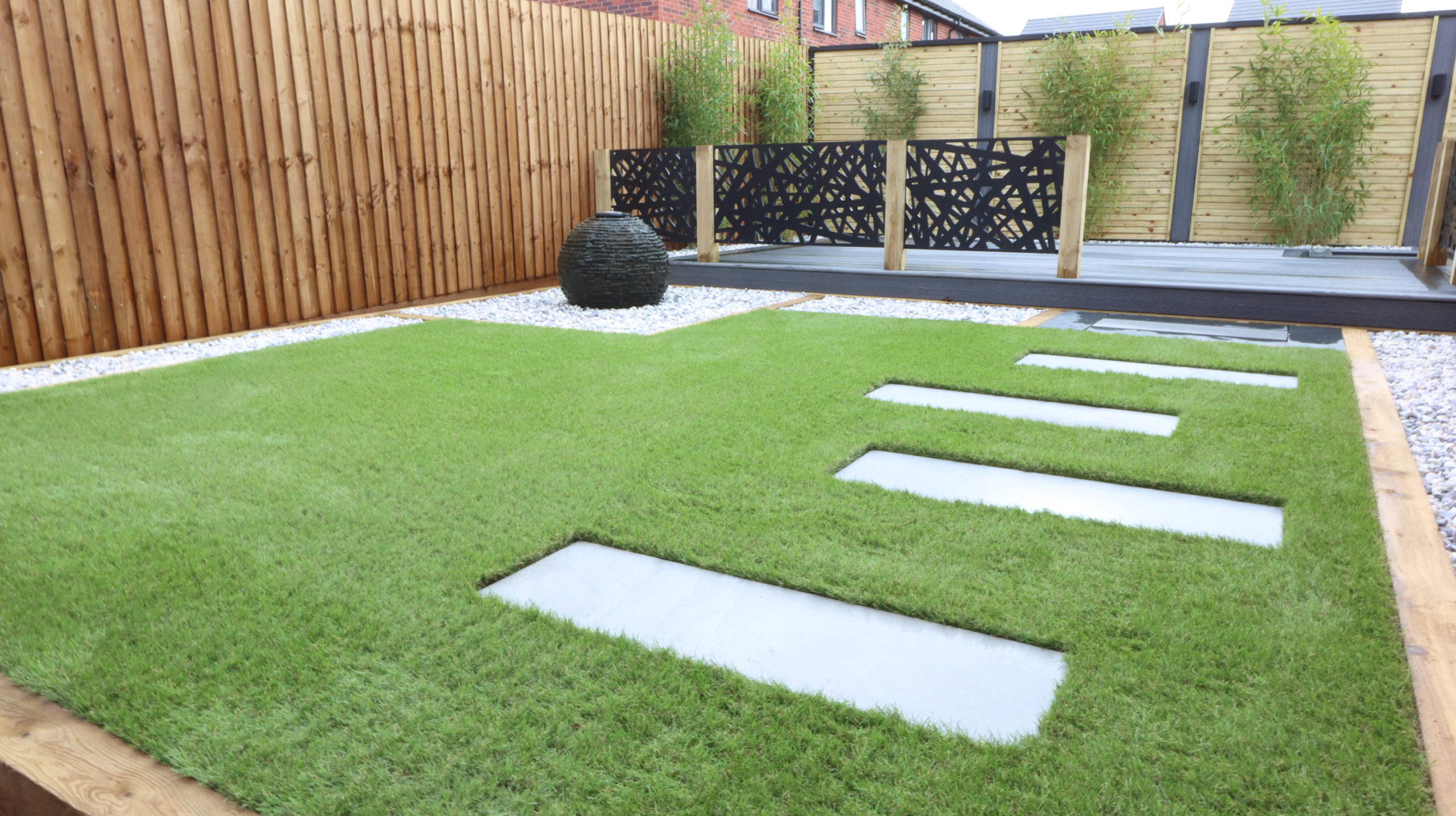 Astro turf with stepping stones