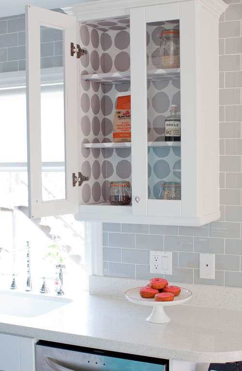 Use PeelandStick Wallpaper to Perk Up Your Kitchen Cabinets  Apartment  Therapy