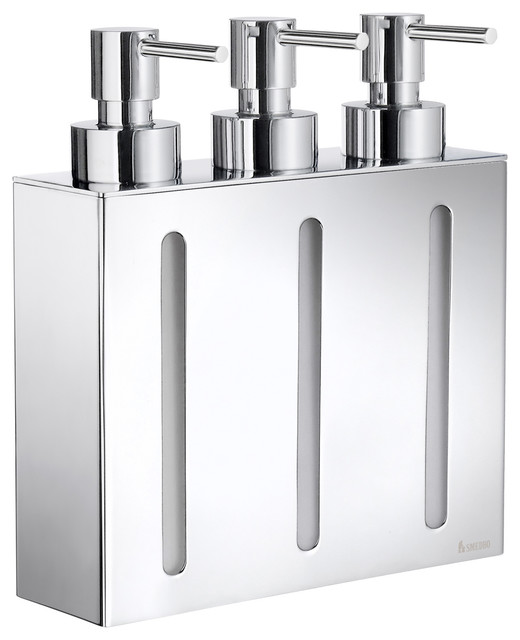 Outline Soap Dispenser 3 Containers Chrome