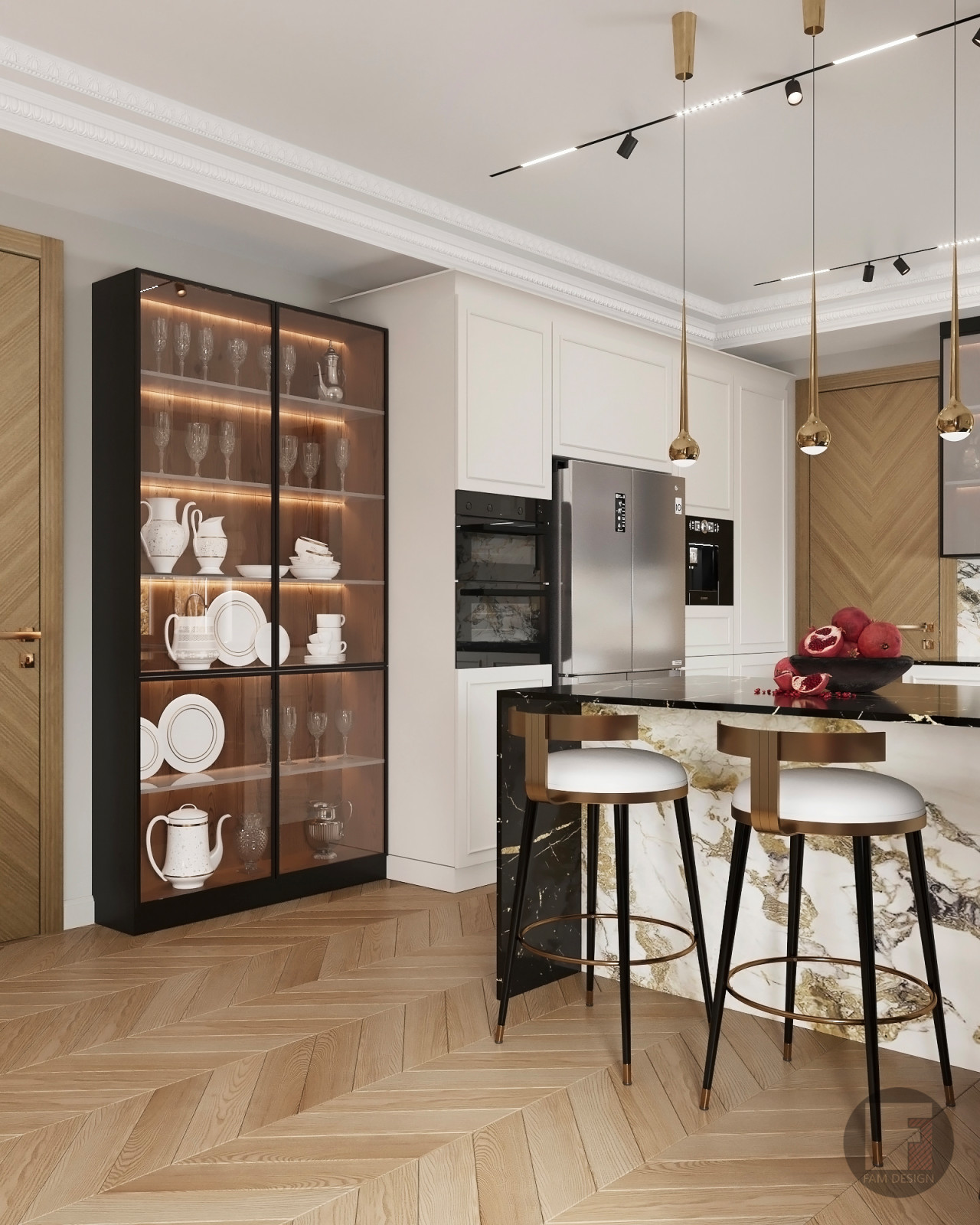 Стильная гостиная в неоклассике