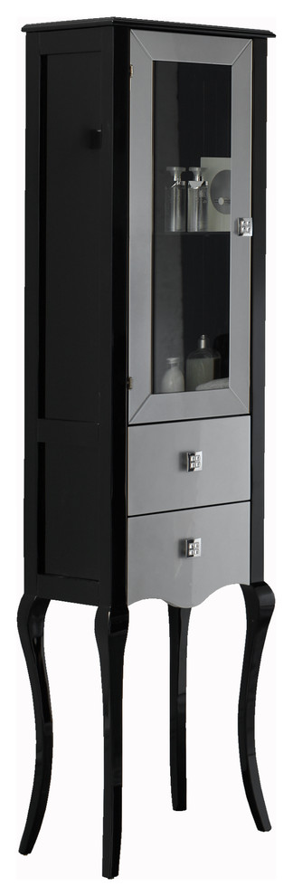 Macral Viena 16 and 1/2 inches. linen cabinet. Black-silver.