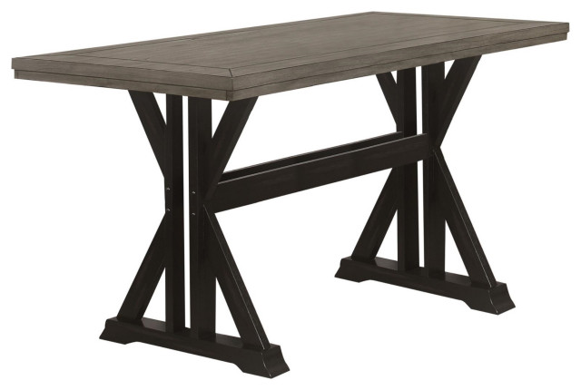 Bairn Trestle Counter Height Table Barn Gray/Black Sand - Industrial ...