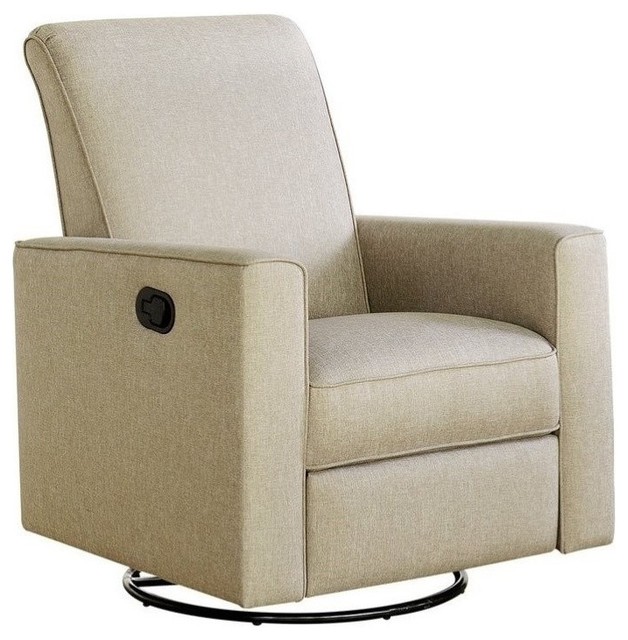 Abbyson Living Hampton Nursery Swivel Glider Recliner Chair, Taupe