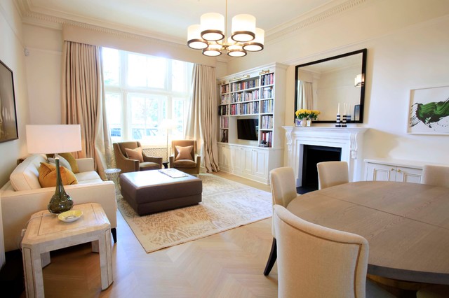 Painted Kitchens; open plan kitchen/dining/ living room contemporary-living-room