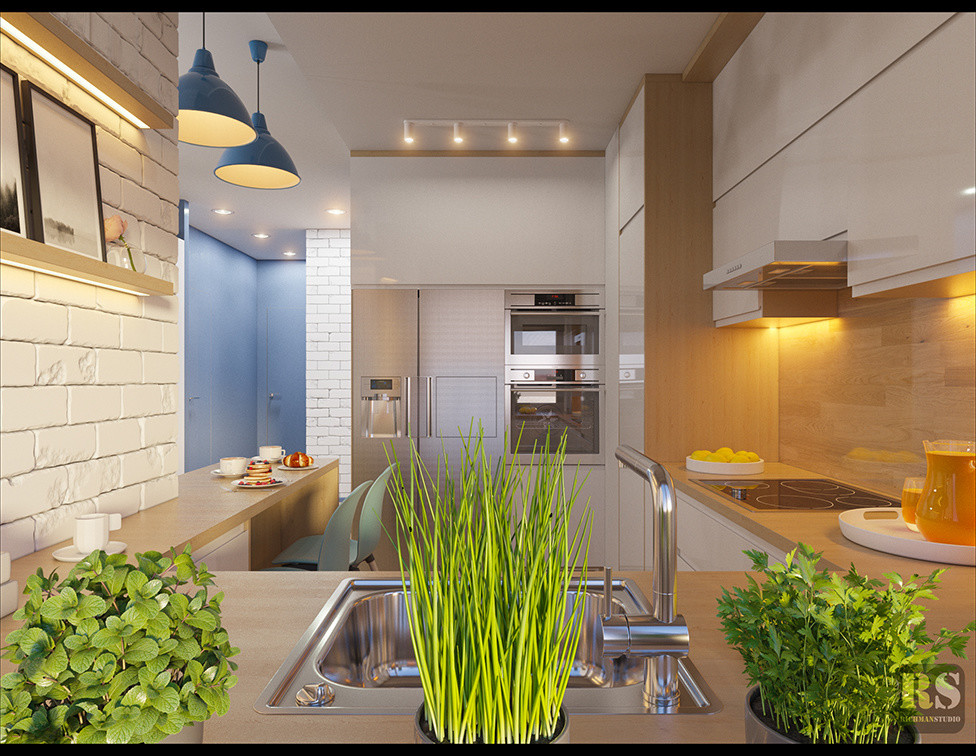 Дизайн интерьера "двушки" 46м2 в Скандинавском стиле для молодой пары