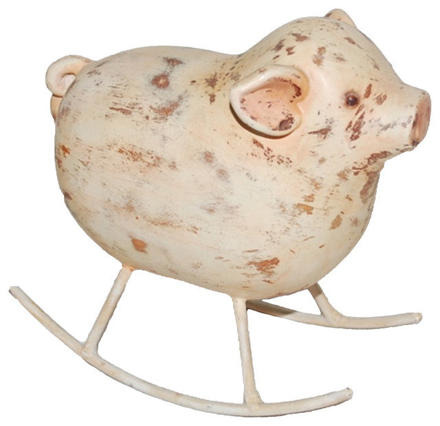 Rustic Rocking Pig Figure