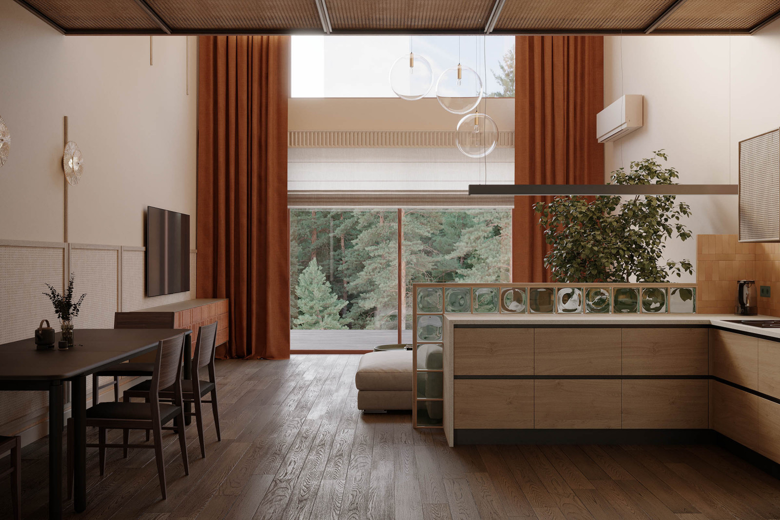 Кухня-гостиная из проекта Чистые Пруды