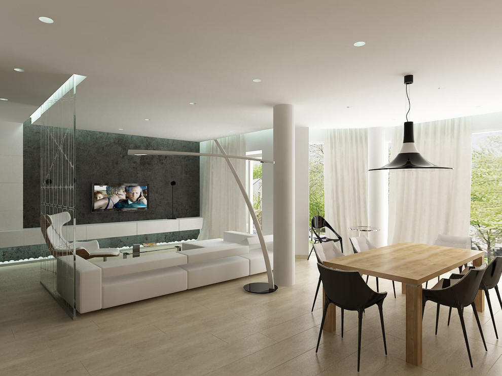 Гостиная-столовая в современном стиле