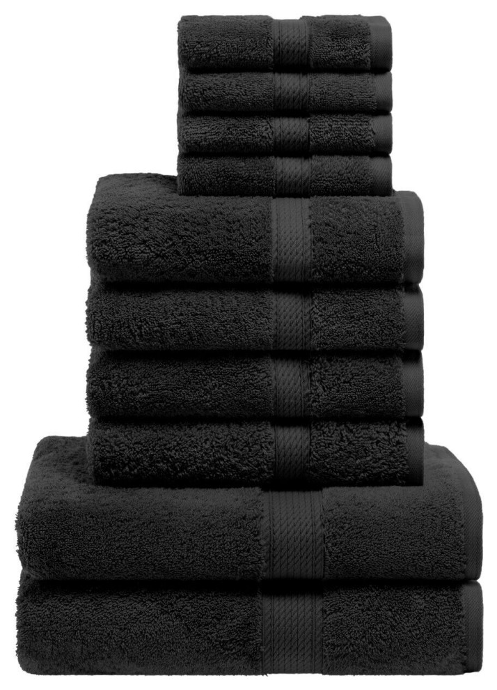 10 Piece Egyptian Cotton Soft Hand Bath Towels Modern Bath Towels