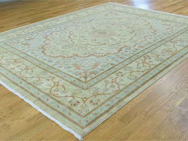 Pastel Colors Hand Knotted Oriental Rug, Pastel Area Rugs