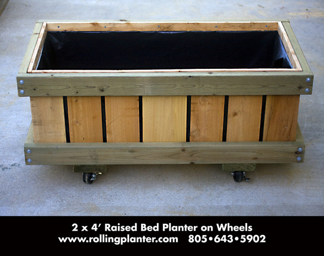 2 x 4' Raised Bed Planter on Wheels