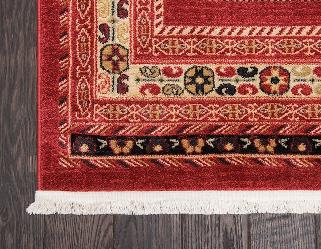 Deep Red Area Rug Contemporary Frederica Deep Red Area Rug, 5'x8' - Southwestern - Area ...