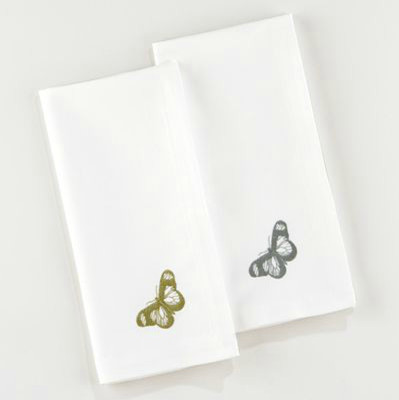 Embroidered Butterfly Napkins