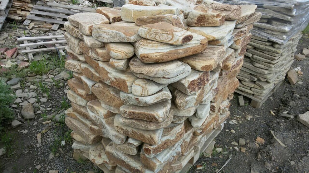 Песчаник Бело-Желтый с разводом