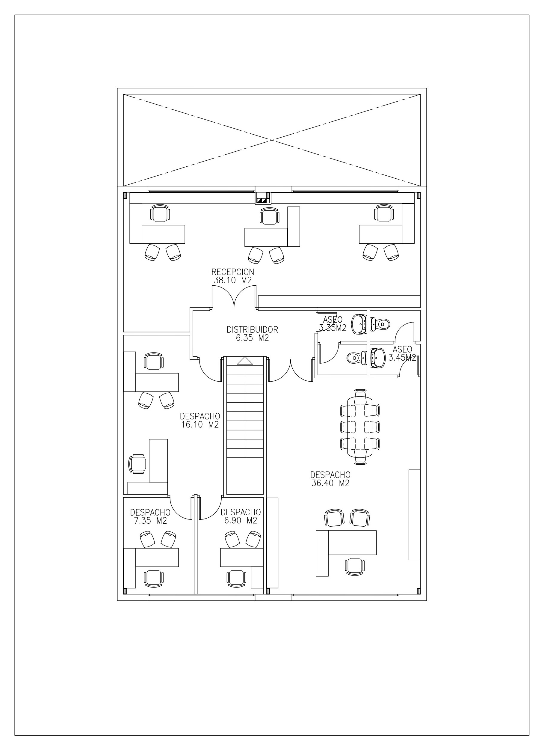 Acondicionamiento nave para uso de oficina de 275 m² construidos dos plantas.