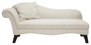 Phoebe Beige Linen Modern Chaise Lounge Traditional Indoor Phoebe Beige Linen Modern Chaise Lounge Traditional Indoor Chairs By Ladder