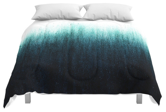 Society6 Teal Ombre Comforter Contemporary Comforters And