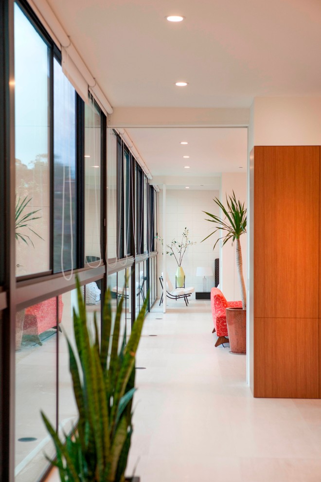 Example of a trendy hallway design in San Diego