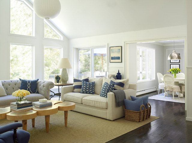East Hampton Cottage maritim-vardagsrum