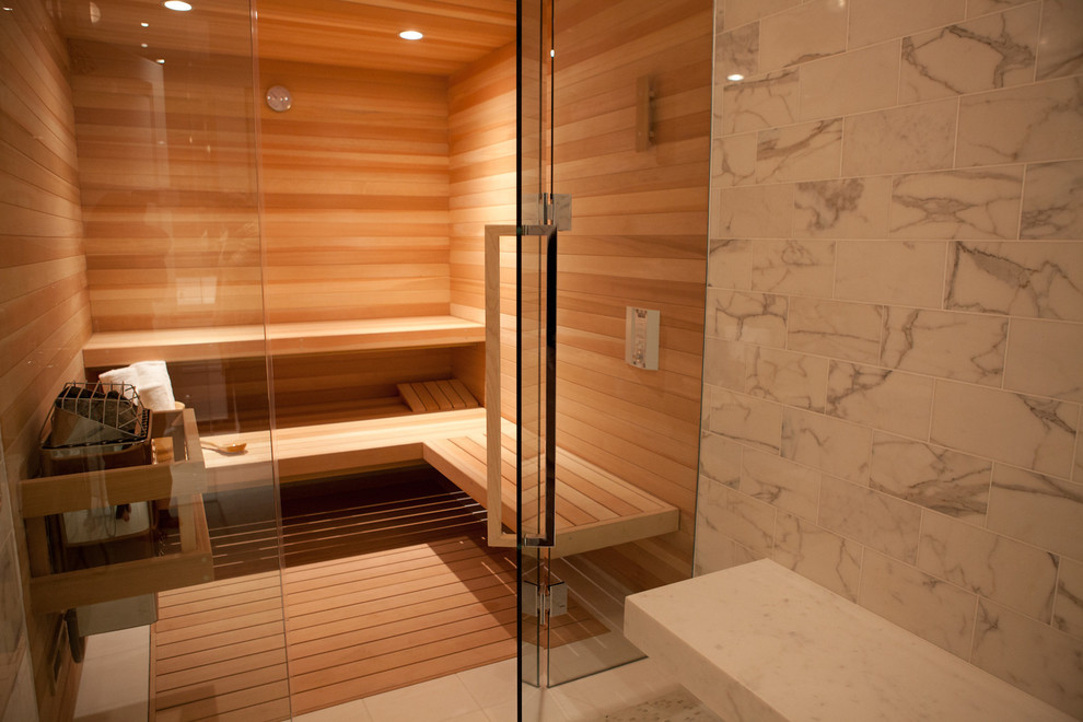 Contemporary bathroom in San Francisco with with a sauna.