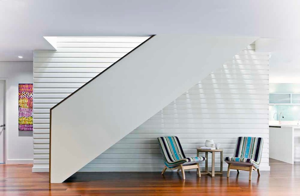 Inspiration for a beach style straight staircase in Sydney.