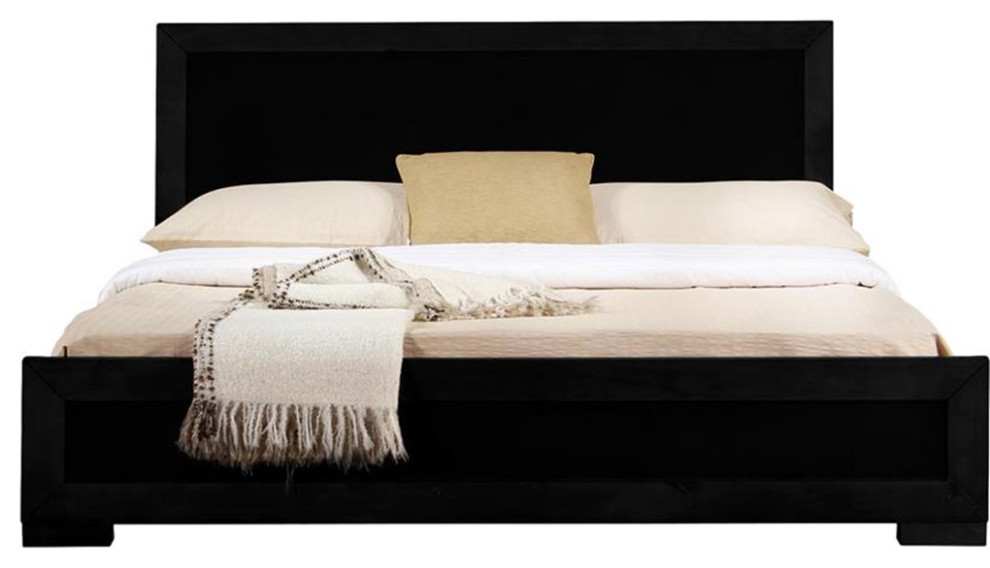 Camden Isle Trent Wooden Platform Bed in Black Full Transitional