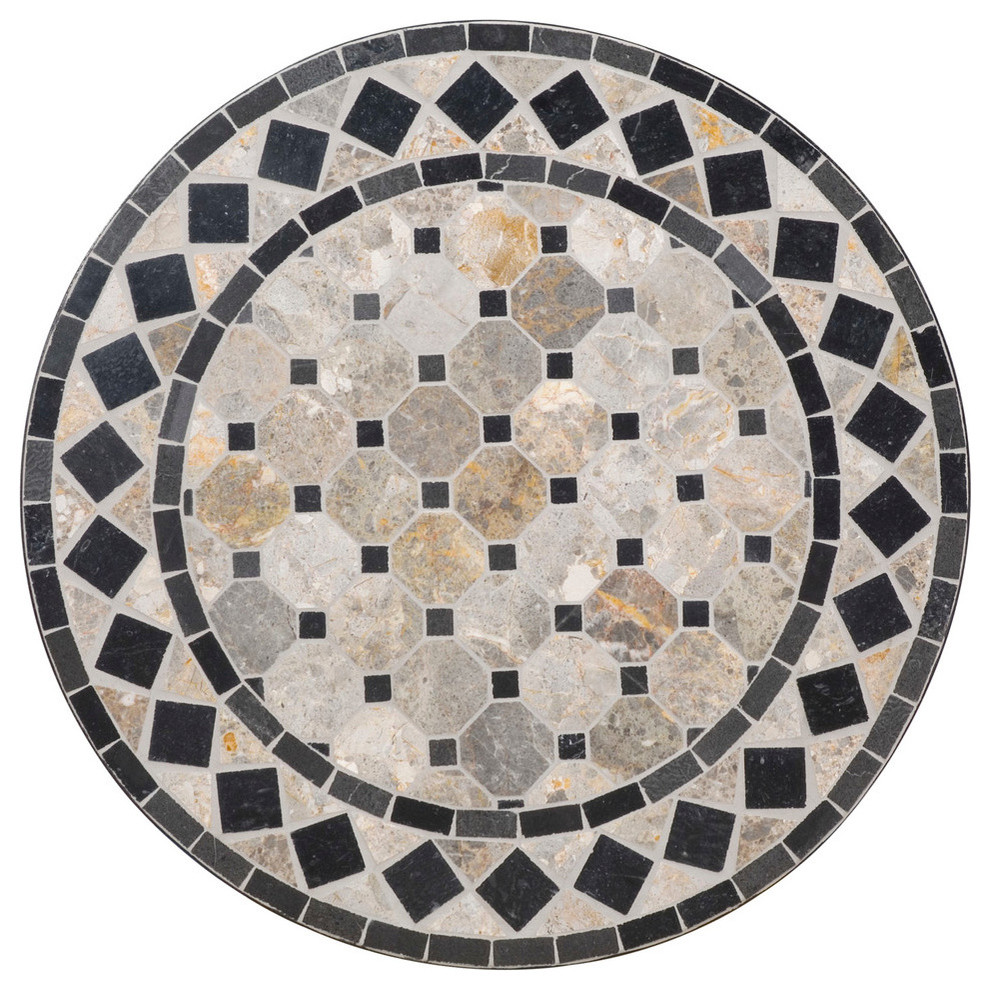 Homestyles Laguna Metal Outdoor Bistro Table in Black Contemporary