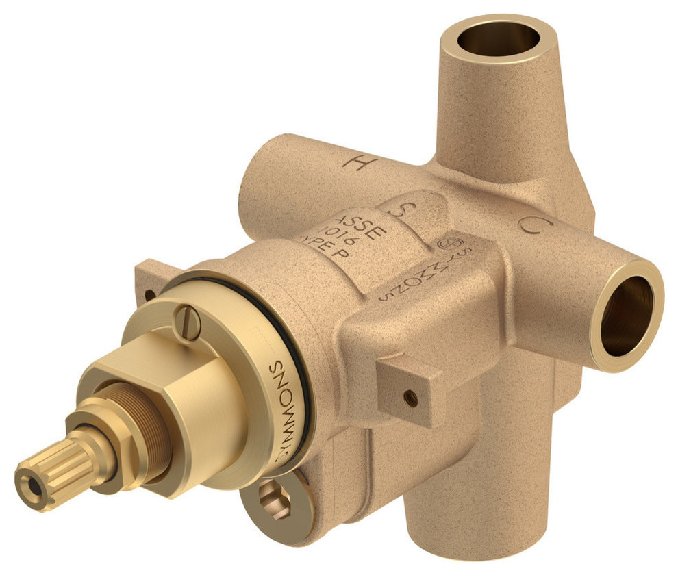 Temptrol Pressure Balancing Shower Valve Body With Integral Volume