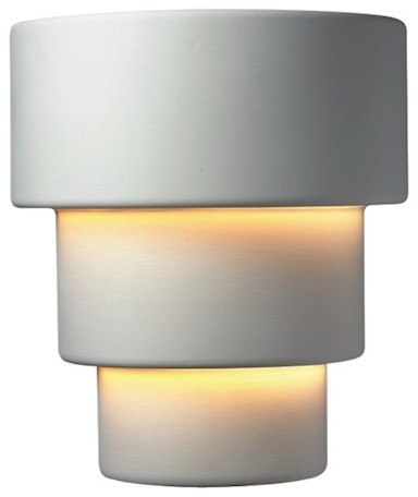 Justice Design Ambiance Large Terrace Wall Sconce, Bisque, Incandescent