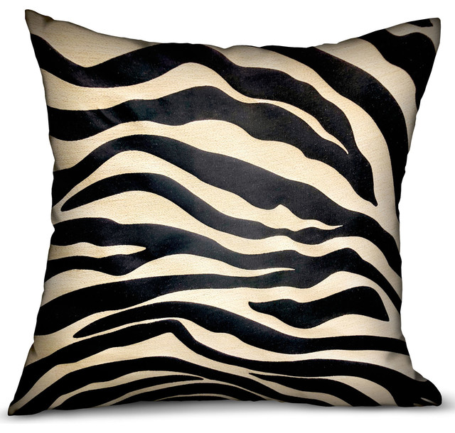Black Zebra Black Animal Motif Luxury Throw Pillow Double Sided, 12"x20" -  Contemporary - Decorative Pillows - by Homesquare | Houzz