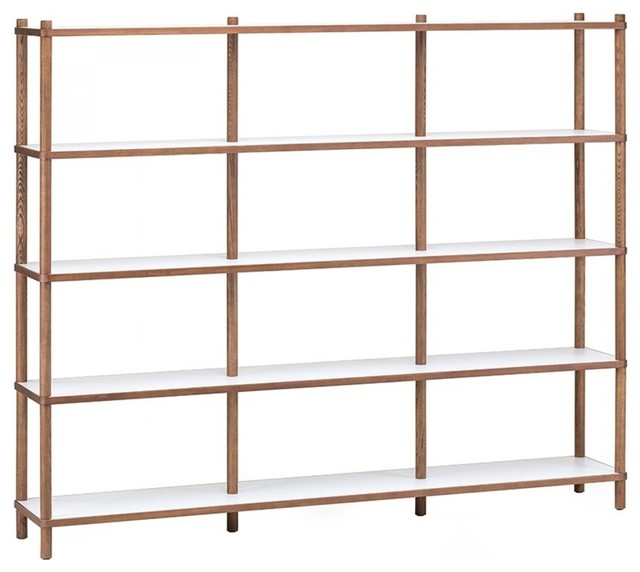 78.8" L Shelf Reversable Grey White Melamine Shelves Solid Ash Wood