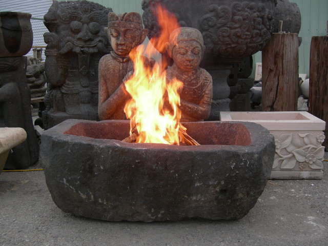 Hand Carved Lava Stone Fire Pit Traditional Boise By Impact