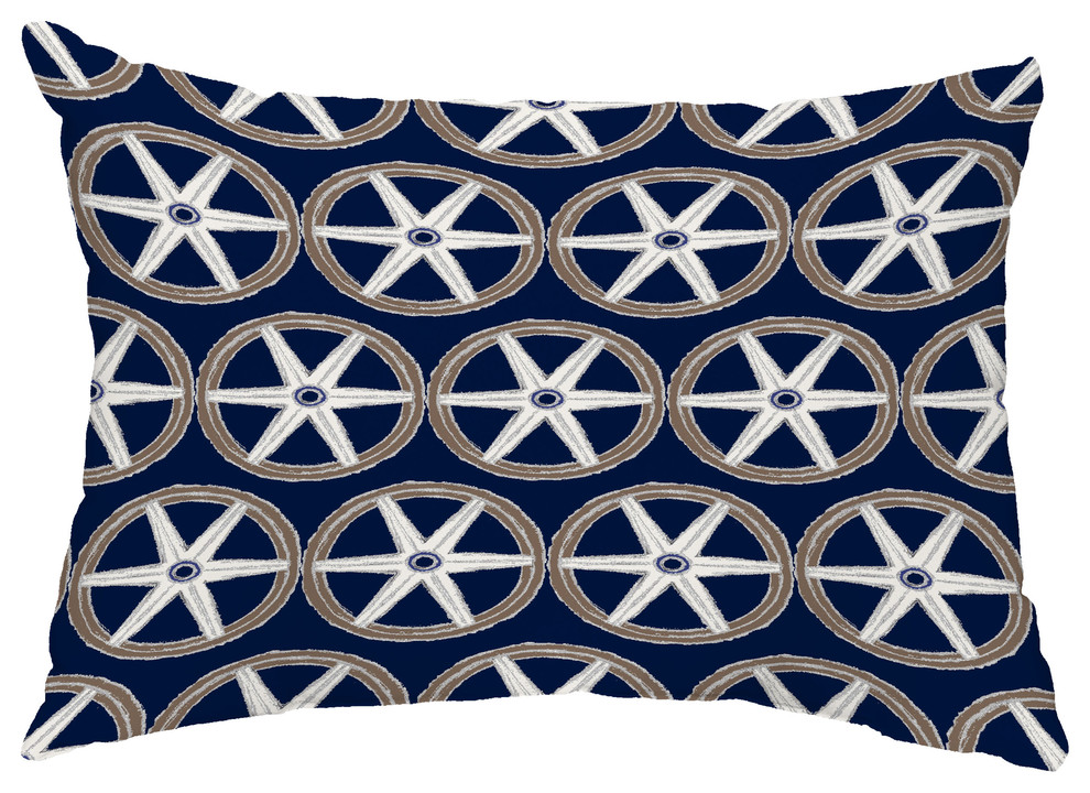 Nautical Geo Lines 14"x20" Nautical Decorative Outdoor Pillow, 14" x 20