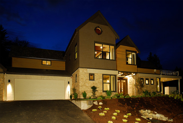 Burke Residence - Front elevation contemporary-exterior