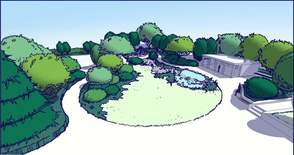 Эскизный проект ландшафтного дизайна территории дома отдыха
