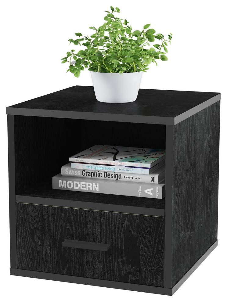 Lavish Home Stacking Modular Cube Endtable With Drawer - Transitional ...