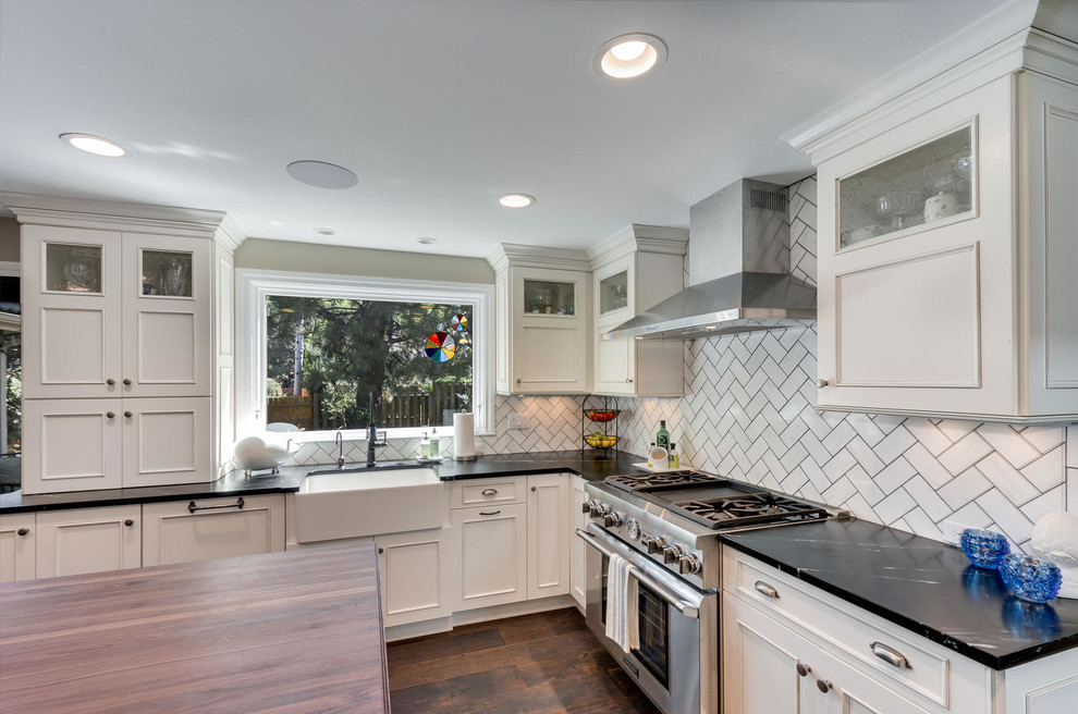 Transitional kitchen photo in Denver