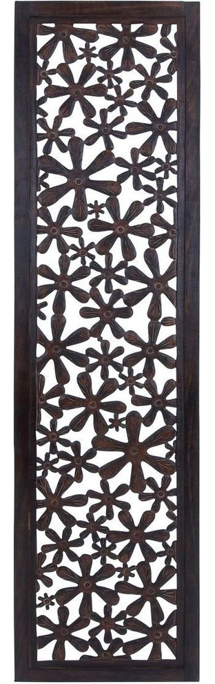 Wall Panel with Repetitive Floral Pattern and Glossy Finish