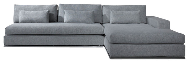 Special Order C08 Grey Microfiber Fabric Sectional Sofa