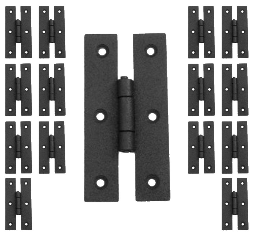 Hinge Black Wrought Iron Hinge H Flush 3'' H Pack of 15
